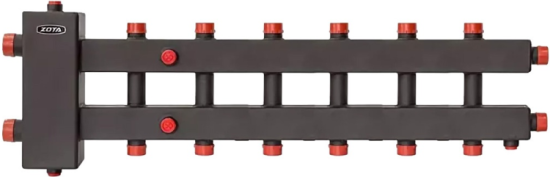 Гидроразделитель с коллектором горизонтальный,7 контуров,до 70кВт (180мм)