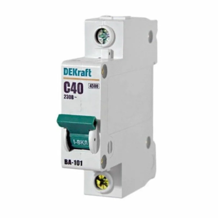 Автомат 1П 40А  4.5кА х-ка С DEKraft (11058)