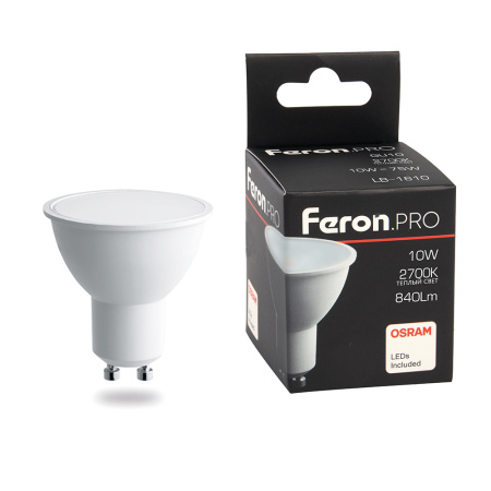 Лампа светодиодная LB-1610 GU10 10W 230V 2700К 120° OSRAM LED 38161