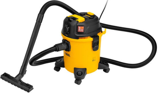 Пылесос строительный RVC20, 1400 Вт, бак 20 л, шланг 3 м, розетка с автосинхр.// Denzel 28202