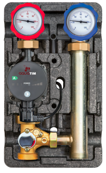 Насосная группа быстрого монтажа NG-MK-0101L с 3х ходовым клапаном (подача слева)