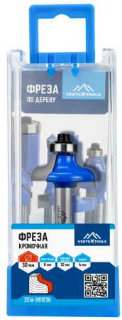 Фреза кромочная калевочная с подшипн. Vertextools 12,7мм хв.8мм 3516-081230