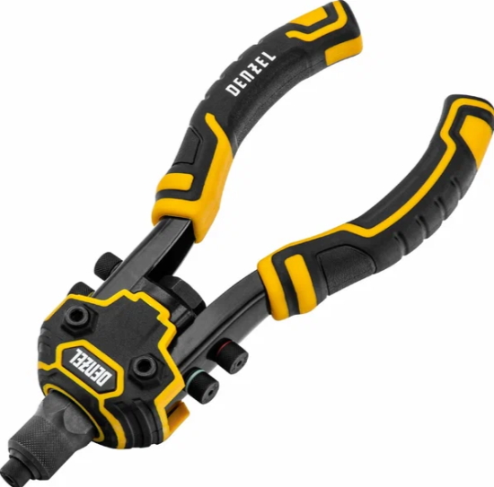 Заклепочник двуручный, заклепки 2,4-3,2-4,0-4,8-6,4 мм// Denzel 40500