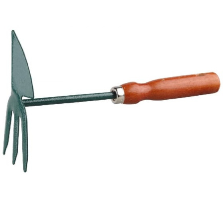 Мотыжка GRINDA сердцевидное лезвие, 3 зубца, углеродистая сталь, деревян.ручка 250мм 8-421239_z01