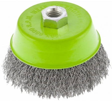 Щетка для УШМ 100мм, М14, "чашка", витая проволока// Сибртех 746057