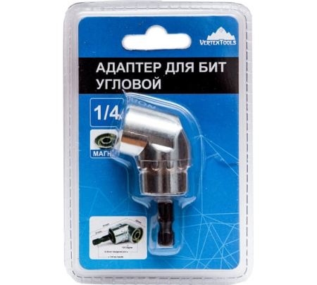 Редуктор угловой для бит 1/4 61 мм Vertextools