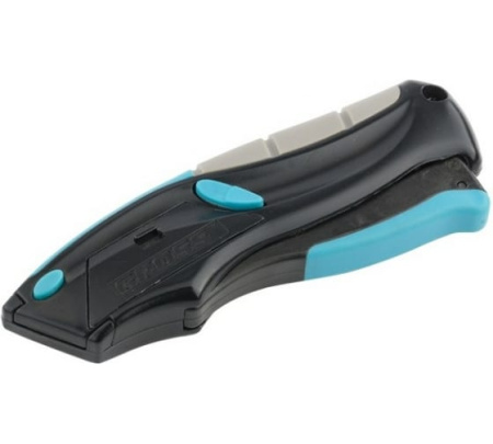 Нож, авто выброс/возврат лезвия, 170мм+5 з.л. GROSS 78870