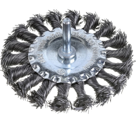 Щетка для дрели 100мм плоская со шпилькой Matrix 74432
