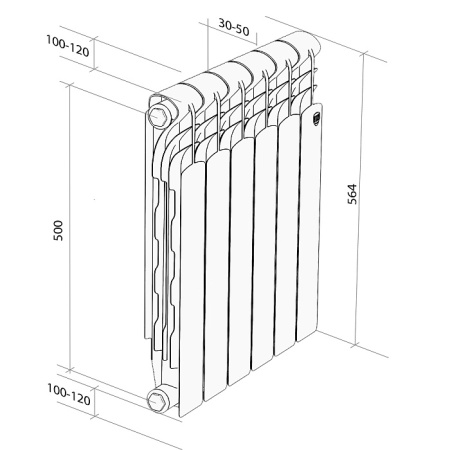 Радиатор Биметалл 500 Royal Thermo Revolution 8 секций