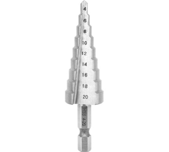 Сверло ступенчатое 4-20мм KRANZ KR-12-6601