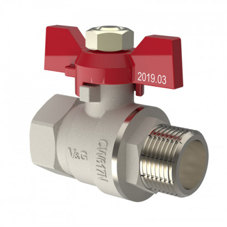 Кран шаровый   V&G 1" г/ш бабочка PN25