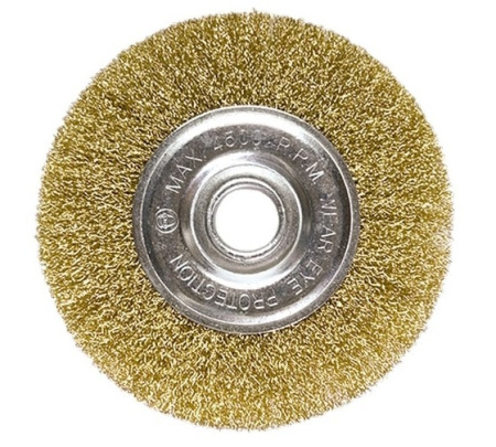 Щетка для УШМ 150мм, плоская, латунь, Matrix 74664