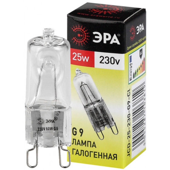 Лампа галогеновая ЭРА G9 -JCD-25W-230V