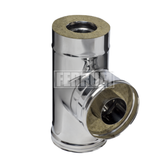 Тройник-сэндвич 90гр DN115 *200 0,8/430 Ferrum