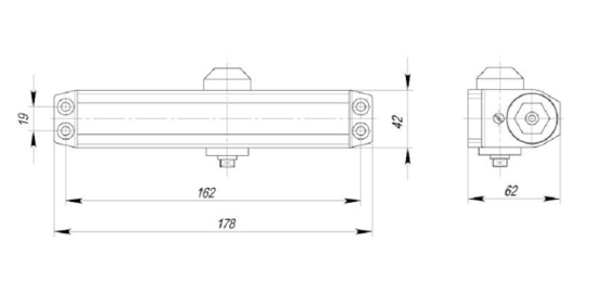 Доводчик дверной DCTR50-100 TDR-100) белый 43827