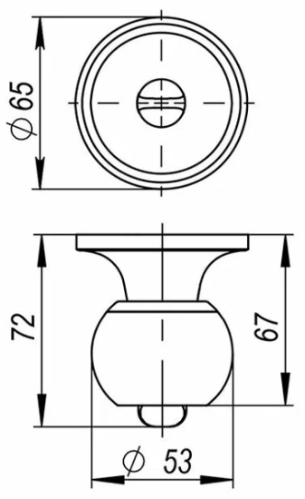 Защелка DK682 BL-PS без фиксации черный 44447