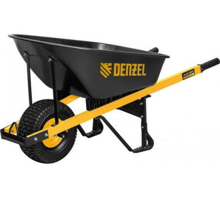 Тачка строительная, усиленная, объем 140 л, 230 кг, колесо 15х6.00-6// Denzel (68999)