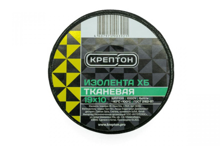Изолента х/б КРЕПТОН  19мм х 10м черная 