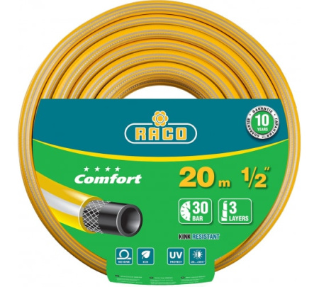 Шланг поливочный армиров. RACO COMFORT 30атм., 3х слойный, 1/2"х20м 40303-1/2-20_z01