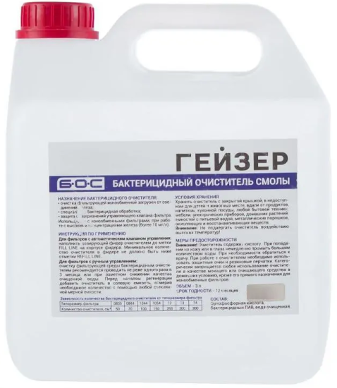 Бактерицидный очиститель смолы Гейзер 41019