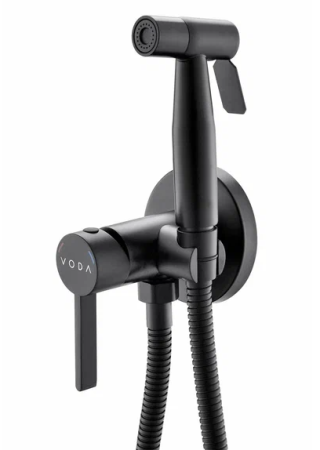 Смеситель скрытого монтажа Vessel ESKO с гигиенич.душем черный VSL01B