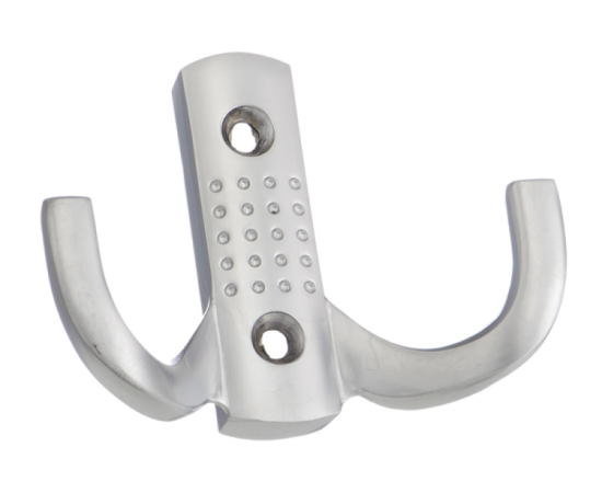 Крючок 2-х рожковый матовый хром точки 5783