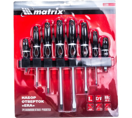 Набор отверток "Era", 3-компонент.рукоятка, 8шт//Matrix (13380)