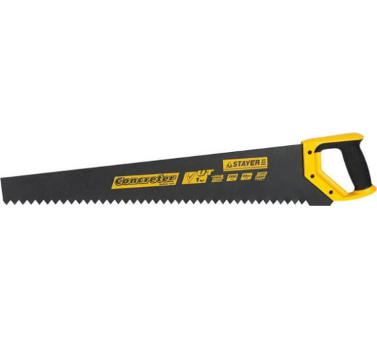Ножовка по пенобетону (пила) STAYER BETON 700мм, 1TPI, закаленный изогнутый зуб 15098