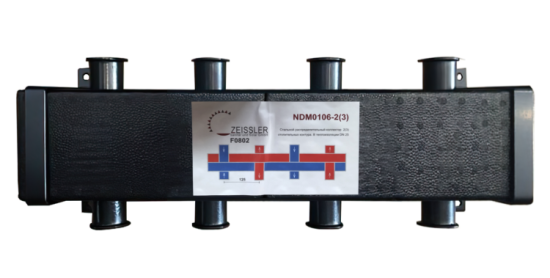 Коллектор распределительный стальной  2(3) контура NDM0106-2(3) с теплоизоляцией