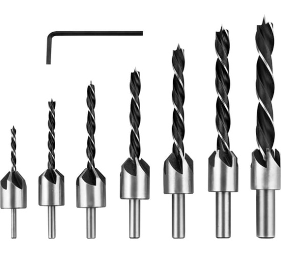 Набор сверл по дереву (3-4-5-6-7-8-9-10 мм) Vertextools