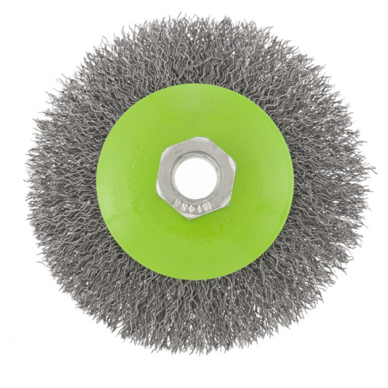 Щетка для УШМ 100мм, М14, "тарелка", витая проволока// Сибртех 746087