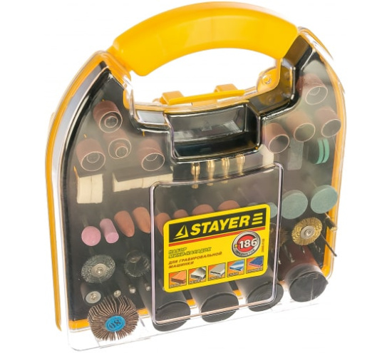 Набор STAYER MASTER мини-насадки для гравировальных машин 186 предм., 29900-Н186