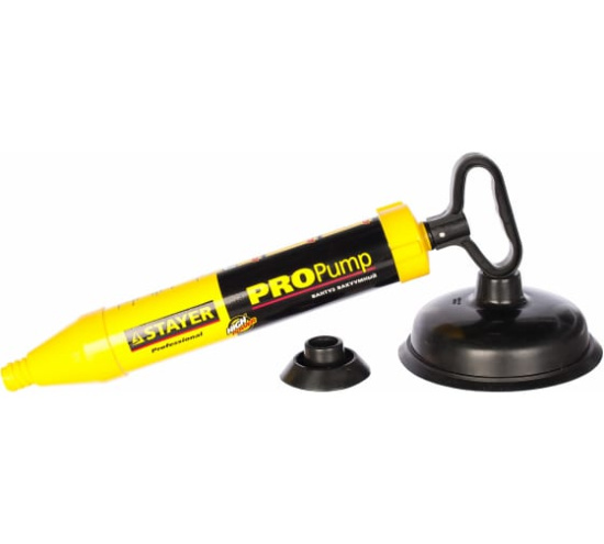 Вантуз STAYER вакуумный PROPump, 2 адаптера (51925)
