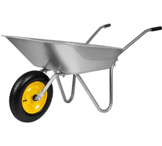 Тачка садовая, грузоподъемность 90 кг, оцинк. рама, объем 65 л// Сибртех УЦЕНКА 6896141