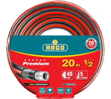 Шланг поливочный армиров. RACO PREMIUM 40атм., 5-ти слойный, 1/2"х20м 40300-1/2-20_z01