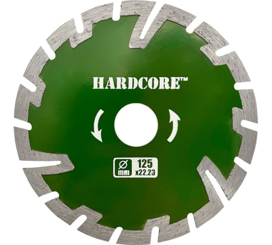 Диск алмазный ГЛУБОКОРЕЗ 125*2,2*8/14/25*22,23 бетон Hardcore 185125