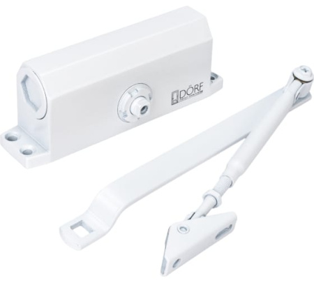 Доводчик дверной L-8223 до 80кг, белый DORF SLIDE