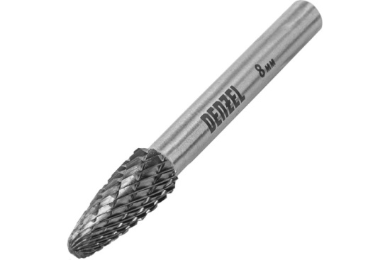 Борфреза по металлу твердосплавная, параболическая, тип-F, 8 мм// Denzel 72042