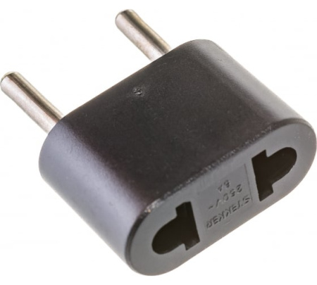 Переходник 250V 6A  черный ADP6-03-20/32858