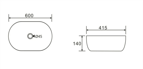 Раковина накладная KOLLER POOL ROUND 52*33 белая 152921