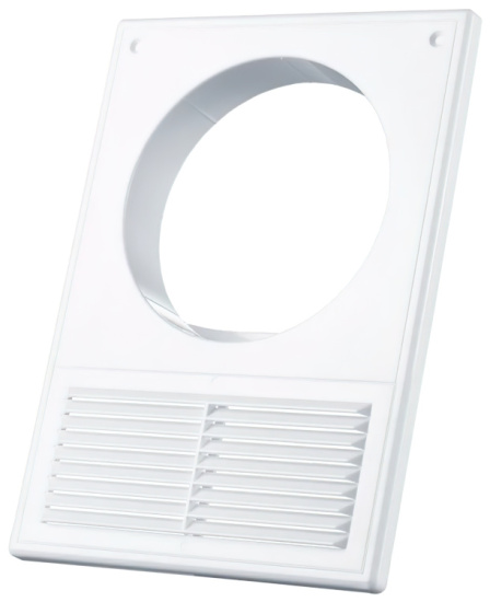 Решетка вентил 184*254 с фланцем D125 белая 1825РУ