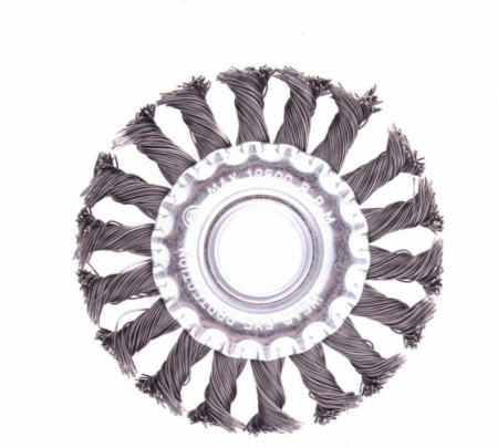 Щетка для УШМ 100мм, плоская, крученая проволока 0,5мм, Matrix 74630