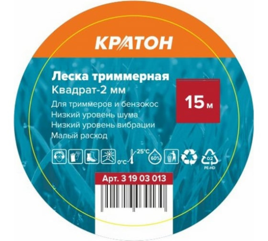 Леска тримерная Кратон Квадрат 2 мм. 31903013