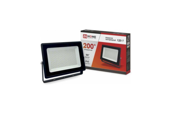Прожектор светодиодный СДО-7 200Вт 230В 6500К черный IP65 034676