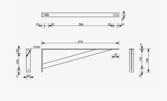 Кронштейн к раковине ЭСТЕТ Dallas  75154/127086