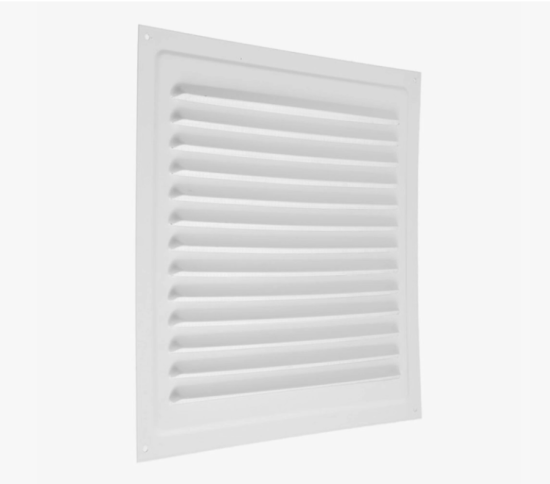 Решетка вентиляционная вытяжная 300х300 с сеткой белая 3030Р