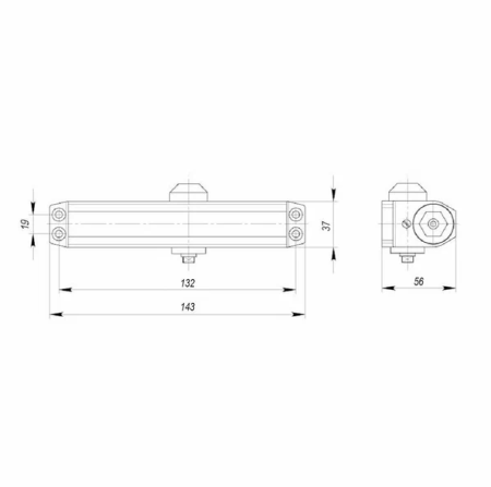 Доводчик дверной DCTR15-60 (TDR-60) аллюминий 48697