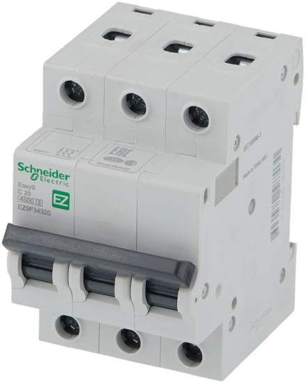 Автомат 3П 20А Schneider Electric EASY 9 34320