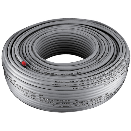 Труба PEX TIM 16*2.6 с алюмин.слоем серый Stabili (200м) БУХТА