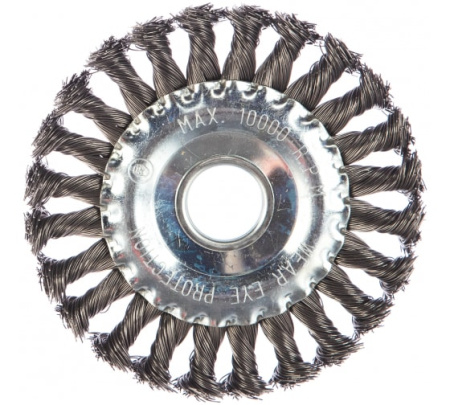 Щетка для УШМ 125мм, плоская, крученая проволока 0,5мм // Matrix 74632